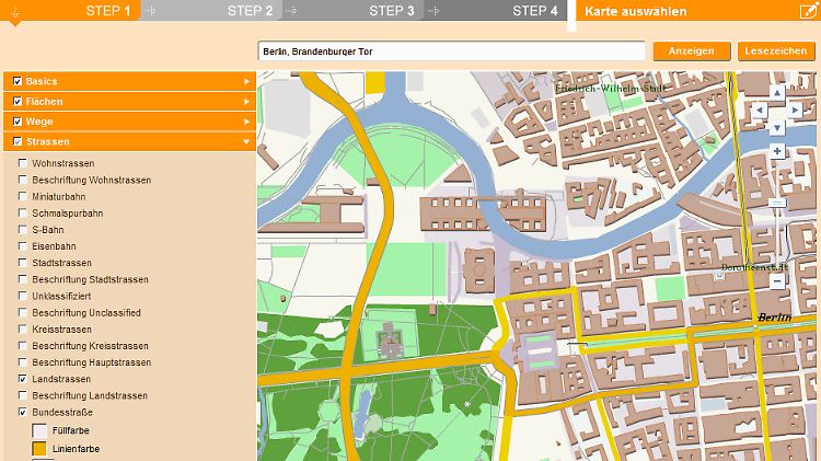 Seit Mai sind mit Stepmap auch komplett personalisierbare Stadtpläne möglich.
