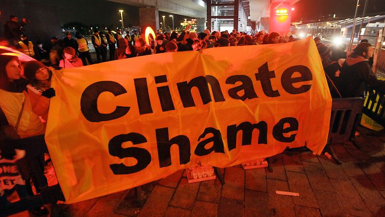 Klima-Aktivisten demonstrieren am Rande der UN-Klimakonferenz in Kopenhagen.