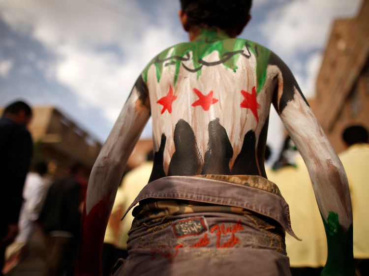 Die Farben der syrischen Opposition.
