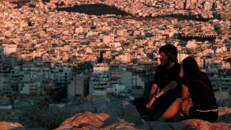 Blick von der Akropolis auf Athen.