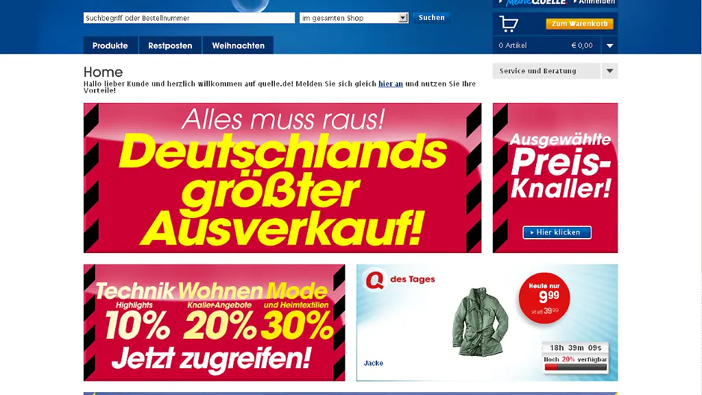 quelle-ausverkauf