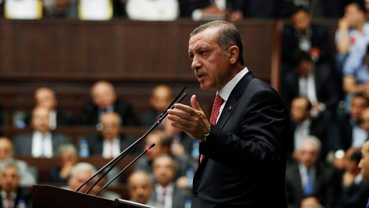 Recep Tayyip Erdogan lässt seine Rede auch bei Al-Dschasira übertragen.