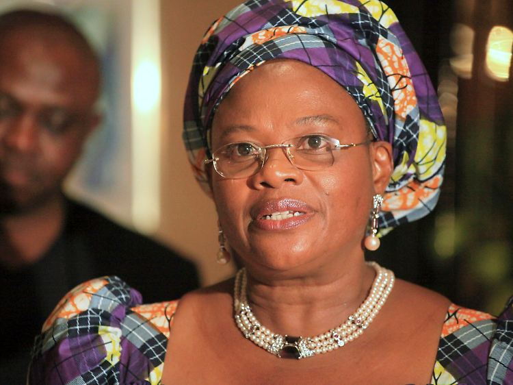 Dora Akunyili während einer Pressekonferenz.