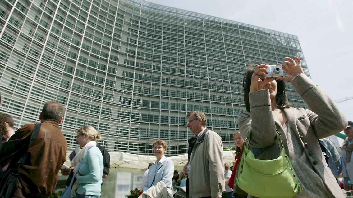 Eigentlich eine gut bewachte Touristenattraktion: Das Berlaymont-Gebäude, der Hauptsitz der EU-Kommission in Brüssel.