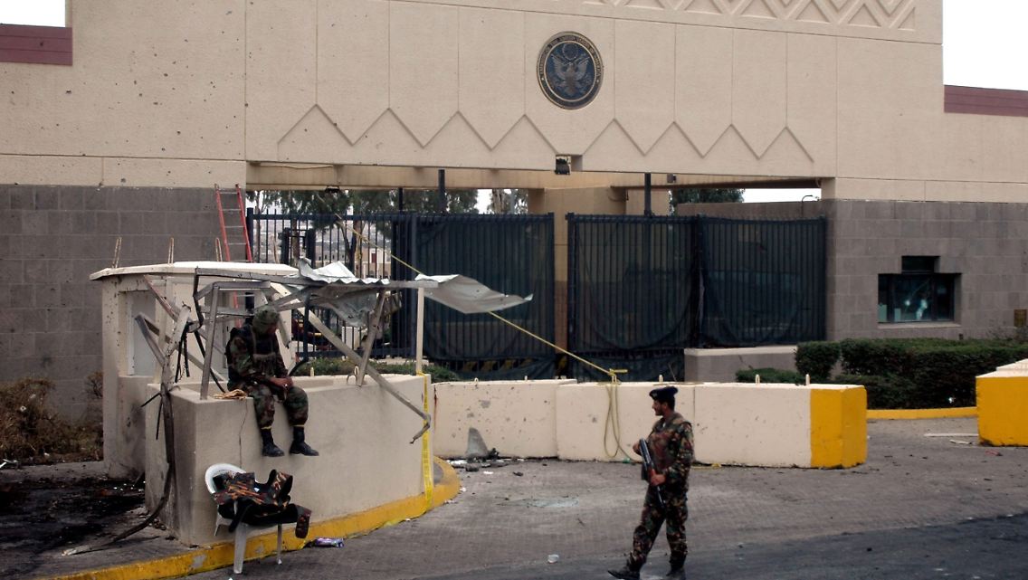 Die Tore der US-Botschaft in Sanaa bleiben vorerst geschlossen.