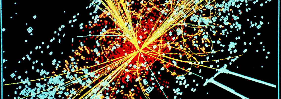 Die Illustration zeigt, wie ein Higgs-Teilchen zerfallen könnte.