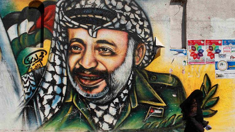 Arafat-Graffiti in Gaza Stadt.