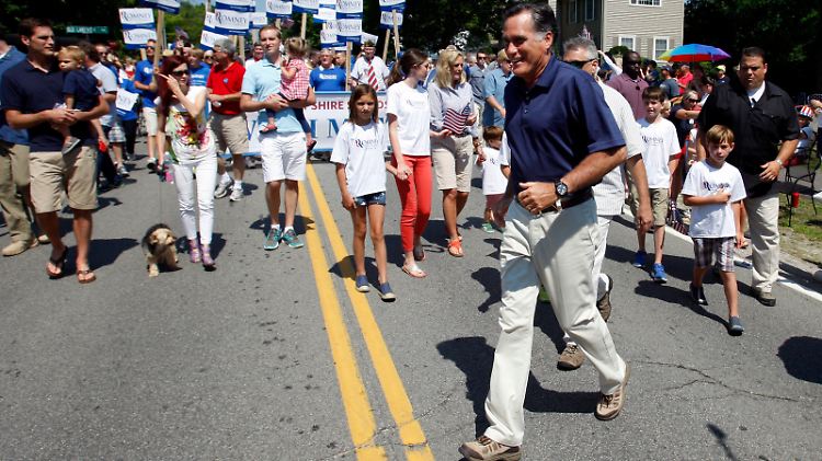 Anführer oder Getriebener? Romney im Urlaub in New Hampshire.