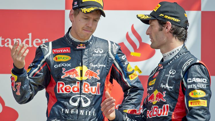 Besiegt, aber nicht enttäuscht: Sebastian Vettel freut sich ein bisschen für seinen Teamkollegen Mark Webber.