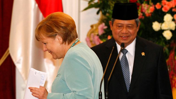 Merkel und Yudhoyono in Jakarta.