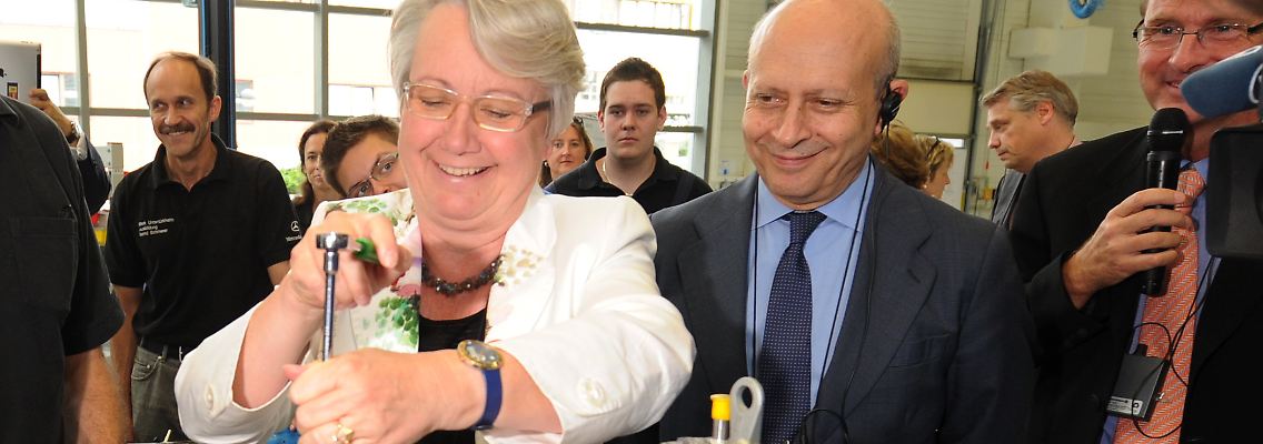Deutsch-spanische Pionierarbeit: Schavan und ihr Kollege Ortega.