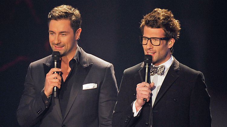 Schreyl (l.) und Hartwich noch in der Doppelmoderation.
