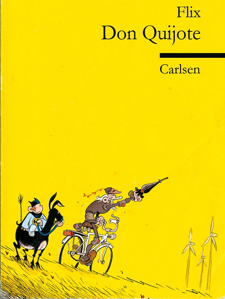 "Don Quijote" von Flix ist bei Carlsen erschienen, hat 136 Seiten im Hardcover, die Zeichnungen sind schwarz-weiß, der Band kostet 16,90 Euro (D).