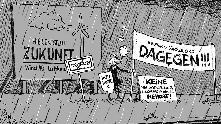 Meckerst du noch oder protestierst du schon? Alonso Quijano aka Don Quijote ruft nur Demonstration.