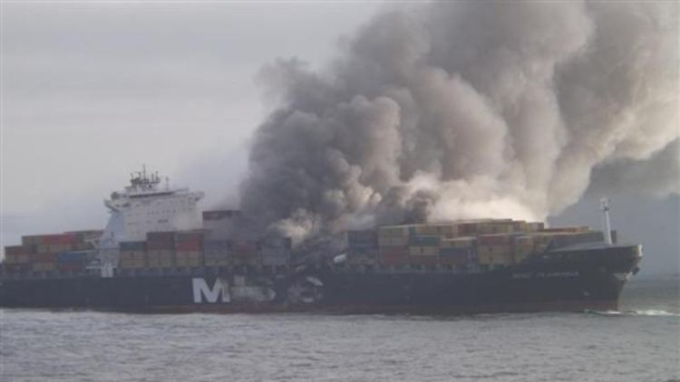 Erste Bilder: die "Flaminia" drei Tage nach der Explosion.