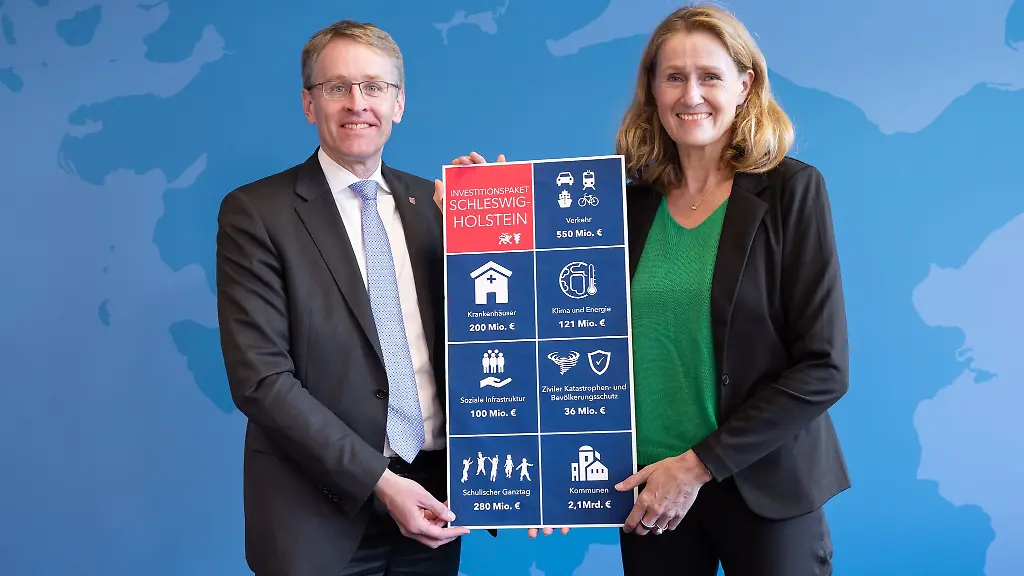 Schleswig-Holsteins-Ministerpraesident-Daniel-Guenther-und-Finanzministerin-Silke-Schneider-planen-das-groesste-Investitionspaket-in-der-Landesgeschichte