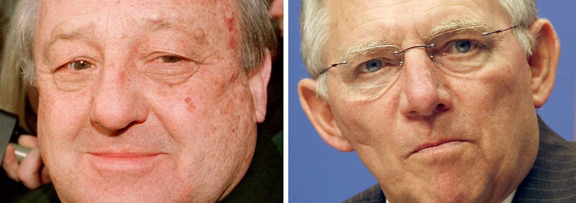 Karlheinz Schreibers (l) illegale Parteispende kostete Wolfgang Schäuble (r) im Februar 2000 seine Ämter.