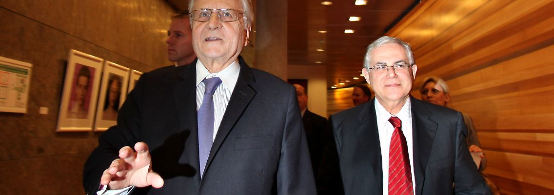Jean-Claude Trichet (links) mit EZB-Vize Lucas Papademos, der in Athen selbst schon mal für die griechische Geldpolitik verantwortlich war.