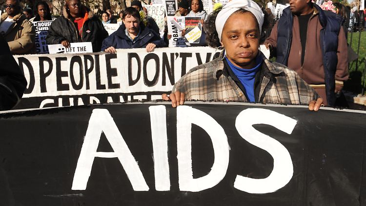Demonstration vor dem Weißen Haus in Washington. Die USA sind der größte Geldgeber im Kampf gegen HIV. Das leidet selbst stark unter der Epidemie. Mancherorts sind die Infektionszahlen vergleichbar mit denen im südlichen Afrika.