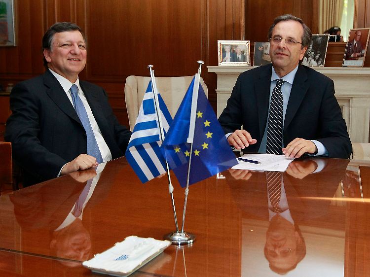 EU-Kommissionspräsident Jose Manuel Barroso und der griechische Premier Antonis Samaras