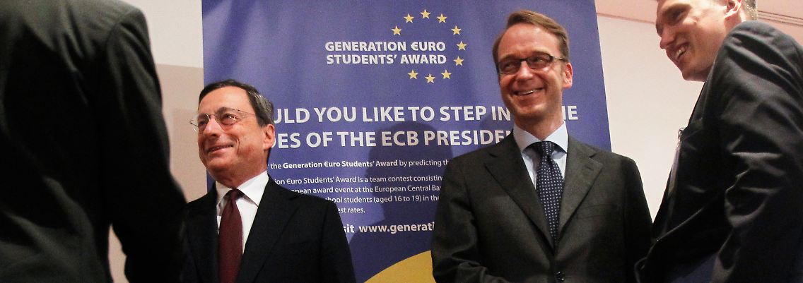 Pro oder contra Anleihekäufe? In der EZB stoßen die zwei Lager aufeinander. Ihre Köpfe heißen Mario Draghi (l.) und Jens Weidmann.