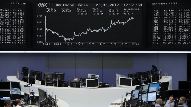 Das Ergebnis eines Tages der Spekulationen und Wendungen: Die Dax-Kurve vor dem Wochenende.