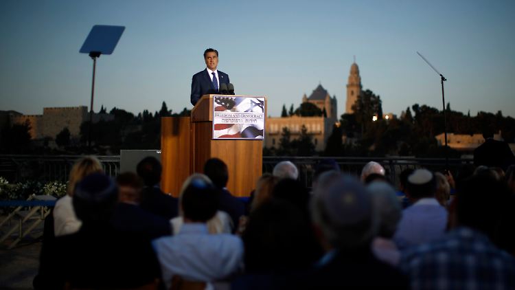 Mitt Romney macht im Wahlkampf Israel seine Aufwartung.