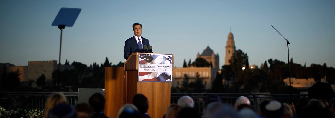 Mitt Romney macht im Wahlkampf Israel seine Aufwartung.