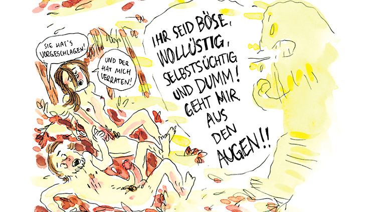 Der Schöpfer ist sauer auf seine Schöpfung: Sie haben gerade ihren Spaß am Sex entdeckt.