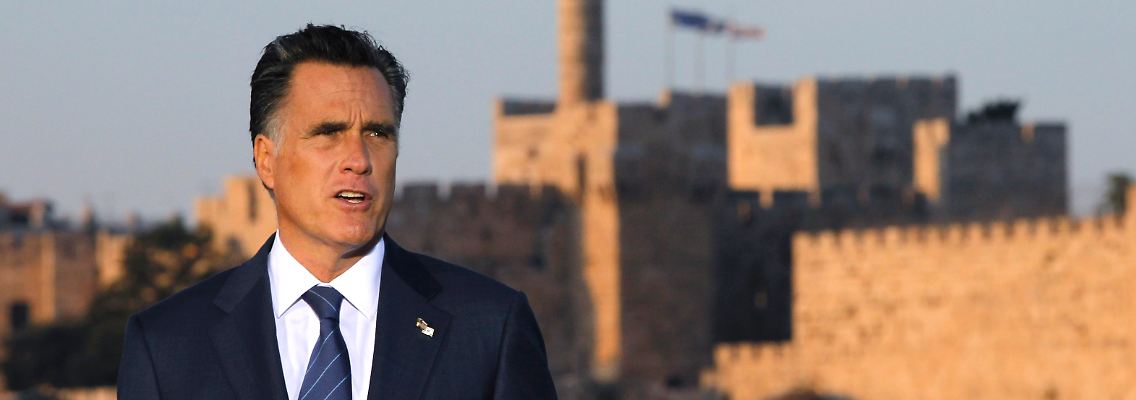 Mitt Romney vor der Altstadt Jerusalems.