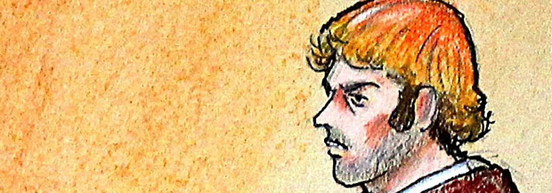 So sieht ein Gerichtszeichner James Holmes.
