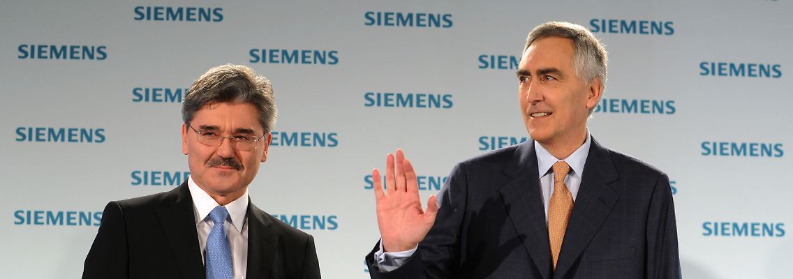 Historische Niedrigzinsphase: Finanzchef Joe Kaeser (.) und Vorstandschef Peter Löscher.