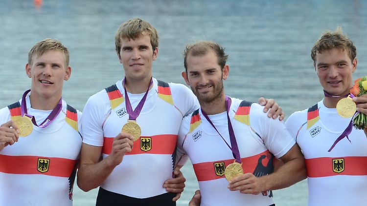 Die deutschen Gold-Jungs: Karl Schulze, Philipp Wende, Lauritz Schoof und Tim Grohmann.