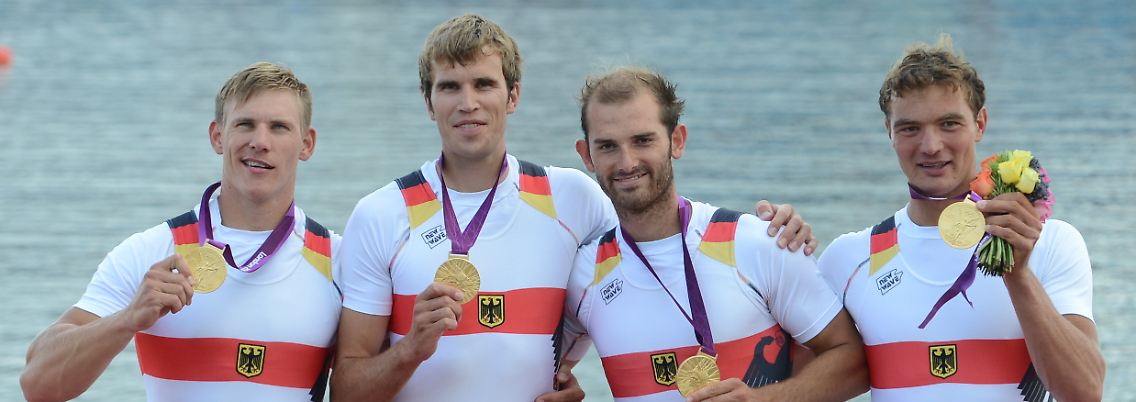 Die deutschen Gold-Jungs: Karl Schulze, Philipp Wende, Lauritz Schoof und Tim Grohmann.