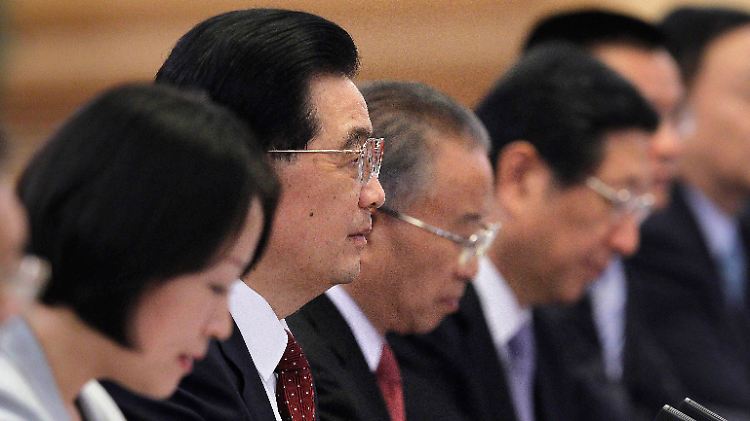 Wird abgelöst: Hu Jintao (2.v.l.)