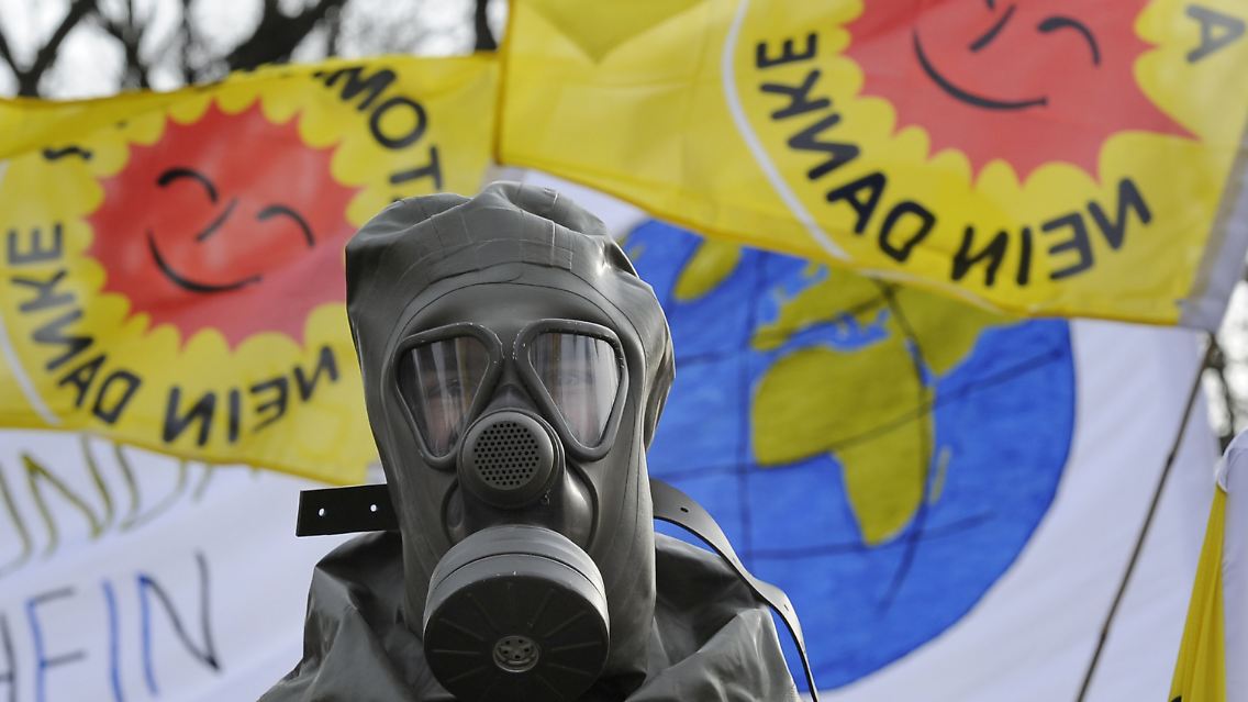 Proteste in Duisburg gegen die Atompolitik der schwarz-gelben Bundesregierung.