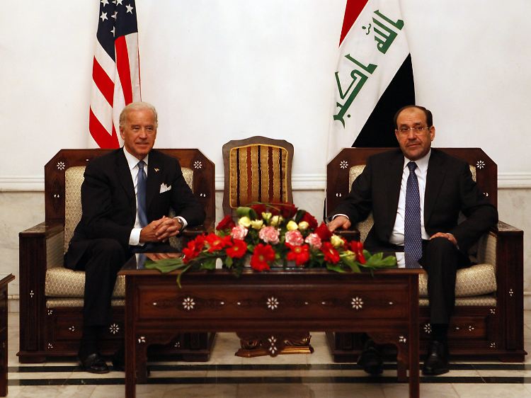 US-Vize Joe Biden trifft während seines Irak-Besuchs auf Ministerpräsident Nuri al-Maliki.
