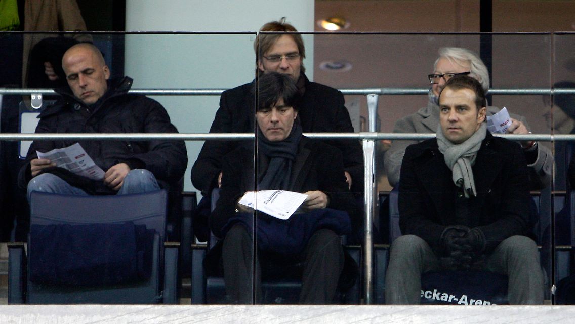 Bundestrainer Joachim Löw stimmte sich mit der Partie Hoffenheim gegen Leverkusen auf die Trainertagung in Stuttgart ein.