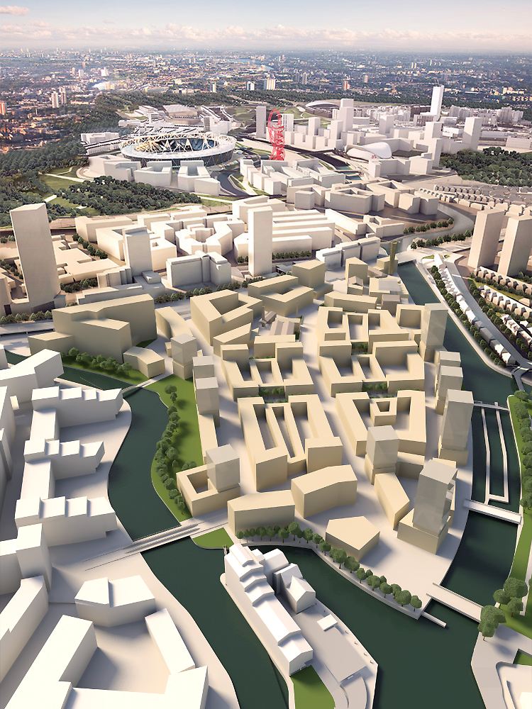 Auf einer Halbinsel im Londoner East End baut Inter Ikea einen autofreien Mini-Stadtteil. Ein Holtturm bildet das Wahrzeichen. 2013 beginnen die Bauarbeiten.