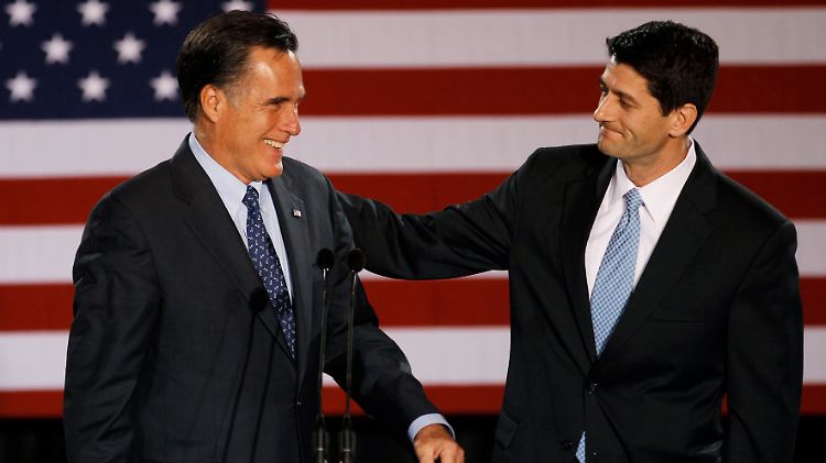 Mit diesem Team wollen es die Republikaner schaffen, Romney (l) und Ryan.