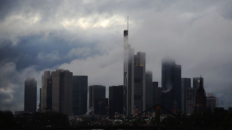 Blick auf das Frankfurter Bankenviertel. 