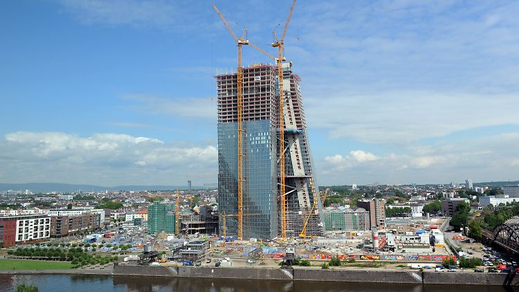Baustelle der neuen EZB-Zentrale in Frankfurt.