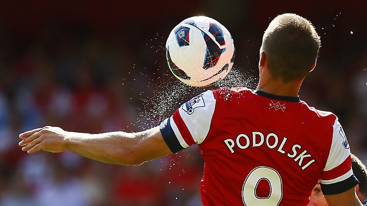 Lukas Podolski ließ sich noch Luft nach oben im Arsenal-Trikot.