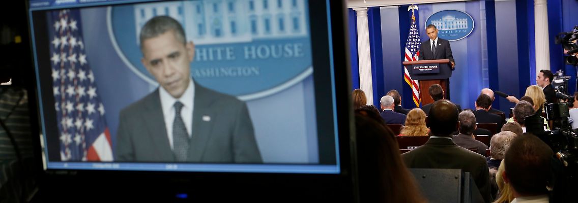 Obama hatte kurzfristig ins Pressezentrum des Weißen Hauses geladen.