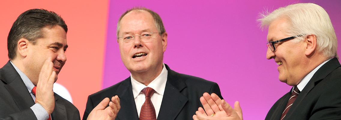 Die SPD-Troika: Sigmar Gabriel, Peer Steinbrück und Frank-Walter Steinmeier (v.l.).