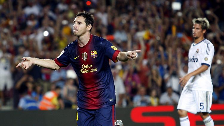 Lionel Messi nach seinem 2:1 für Barça.
