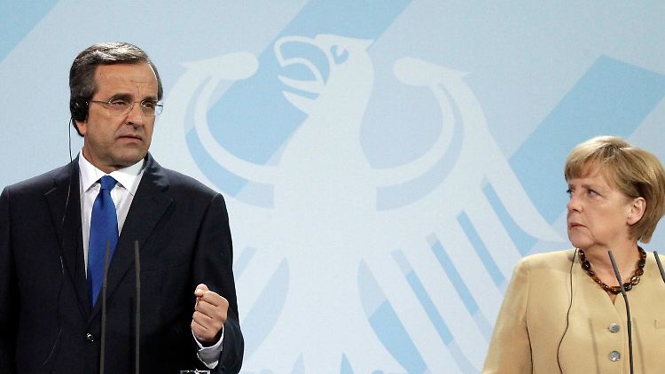 Antonis Samaras und Angela Merkel.