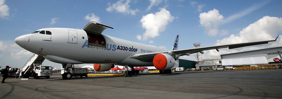 Große Klappe: Airbus-Frachter A330-200F in Singapur.