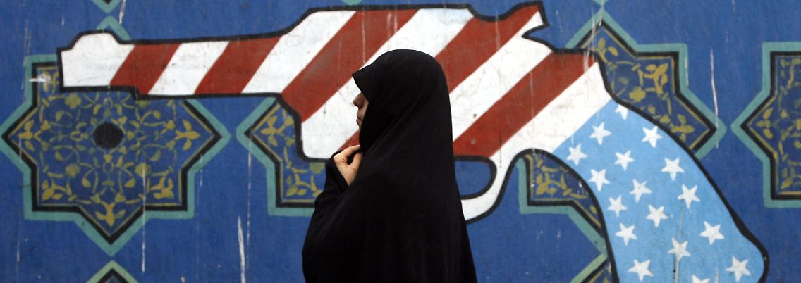 Wandbild in Teheran.