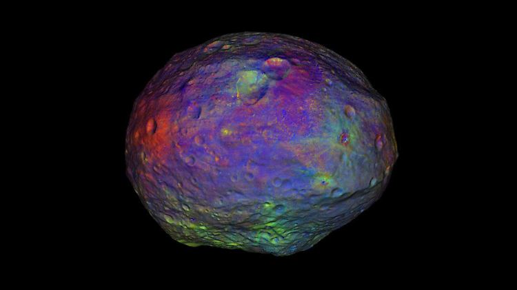 Himmelskörper Vesta: Mit einem Durchmesser von 525 Kilometern und unregelmäßiger Form ist er eigentlich ein Asteroid.